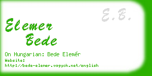 elemer bede business card