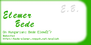 elemer bede business card